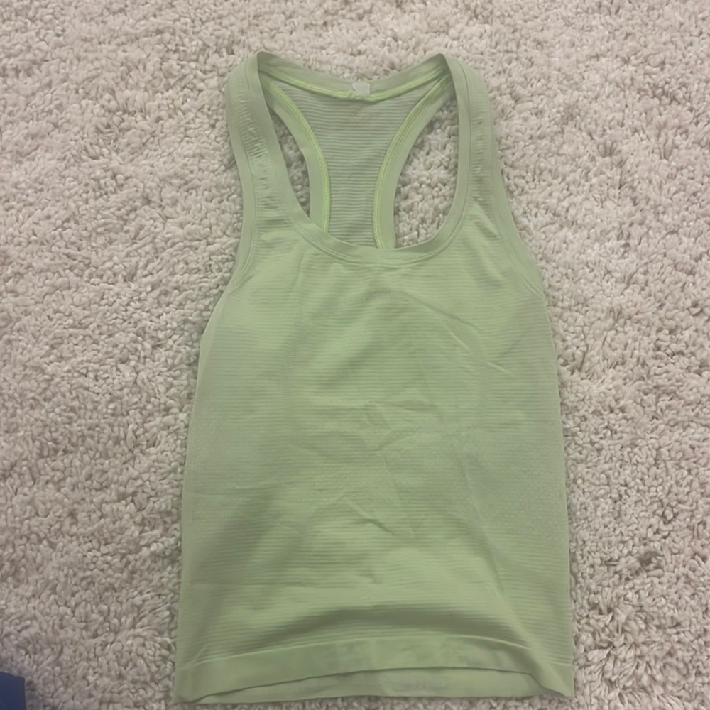 Green lululemon athletic tank top